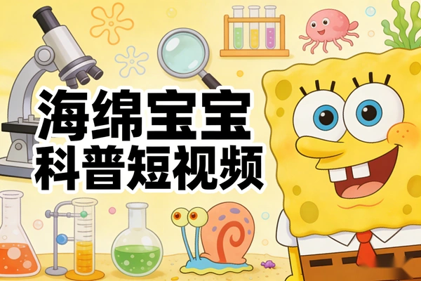 海绵宝宝科普短视频教学撸创作者伙伴计划