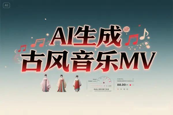 AI一键生成古风音乐MV，零基础轻松做短视频，单手机月入五位数不是梦