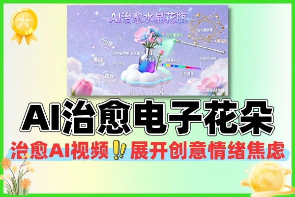 AI治愈百万点赞的电子花朵生成视频