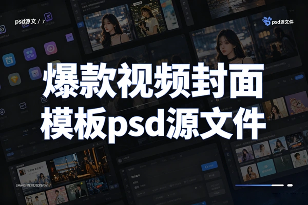 爆款视频封面模板psd源文件