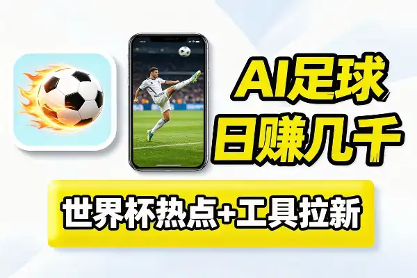 世界杯热点+AI工具拉新，一天赚几千