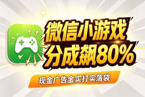 微信小游戏放大招，开发者分成飙到80%